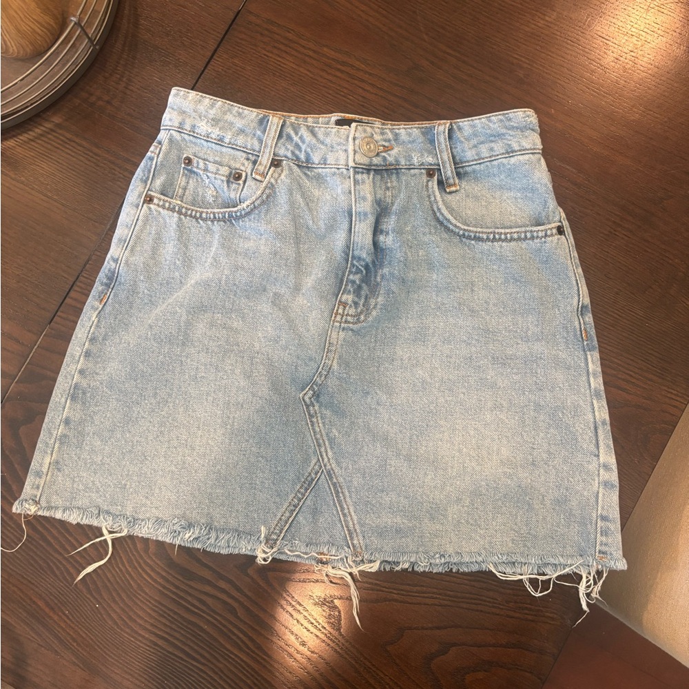 BDG Light Blue Denim Mini Skirt